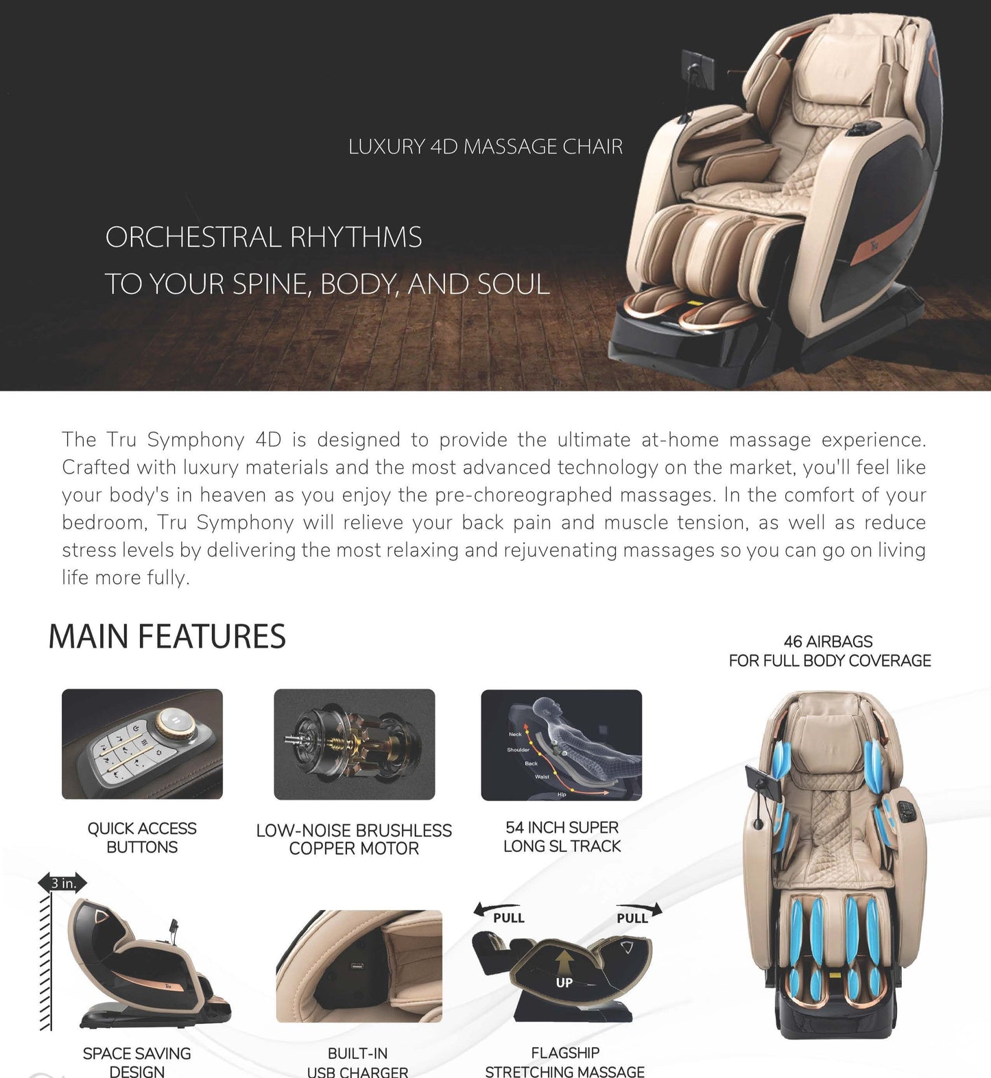 Tru Symphony Luxury 4D Massage Chair